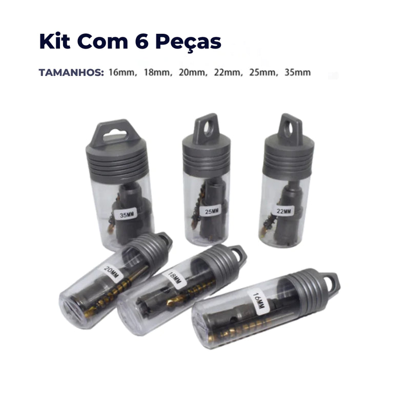 Brocas De Serra De Orifício Resistente |  Kit Com 6 Peças