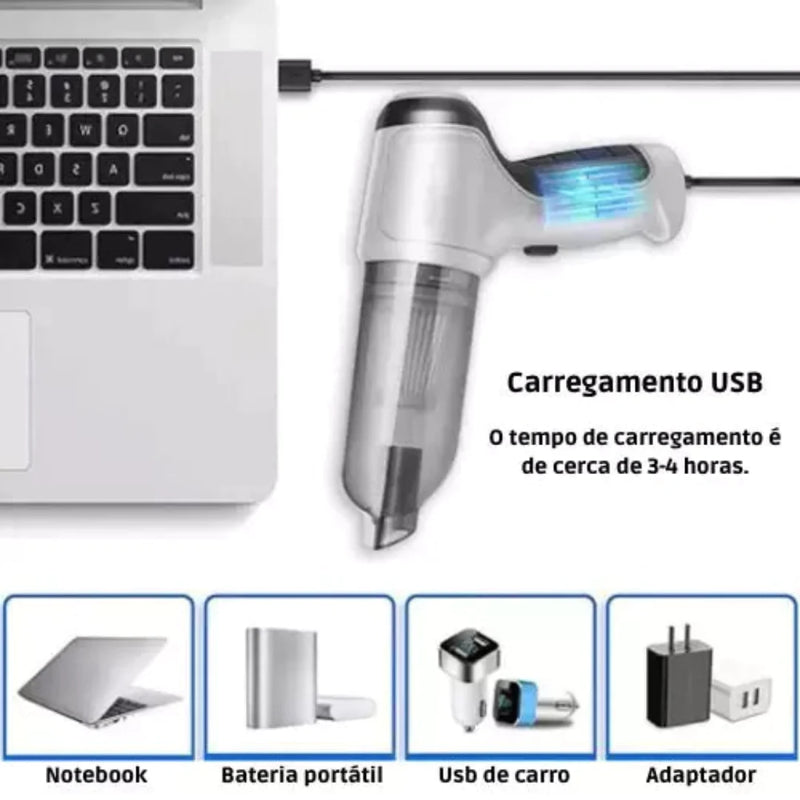 Aspirador De Pó Portátil Sem Fio 4 em 1