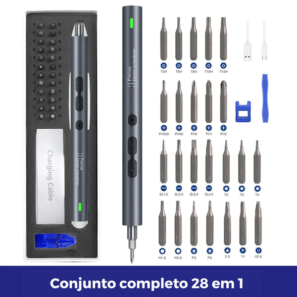 Chave De Fenda Elétrica Multifuncional | kit Completo